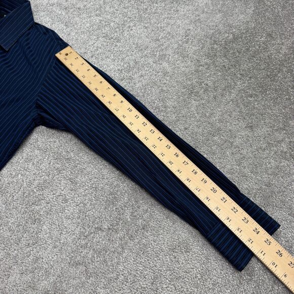 Hugo Boss Dress Shirt Mens 15.5 32/33 Navy Blue Striped 100% Cotton Workwear - Picture 16 of 16